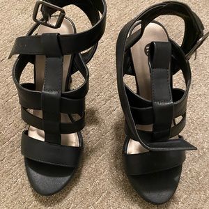 Michael Antonio Black strap heel